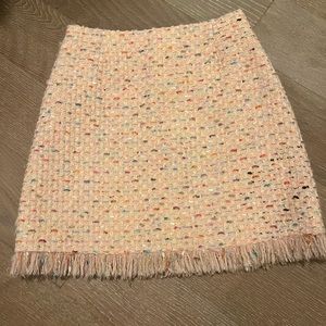 Vintage Boucle tweed mini skirt pink and multicolor CHIC Coco CC style